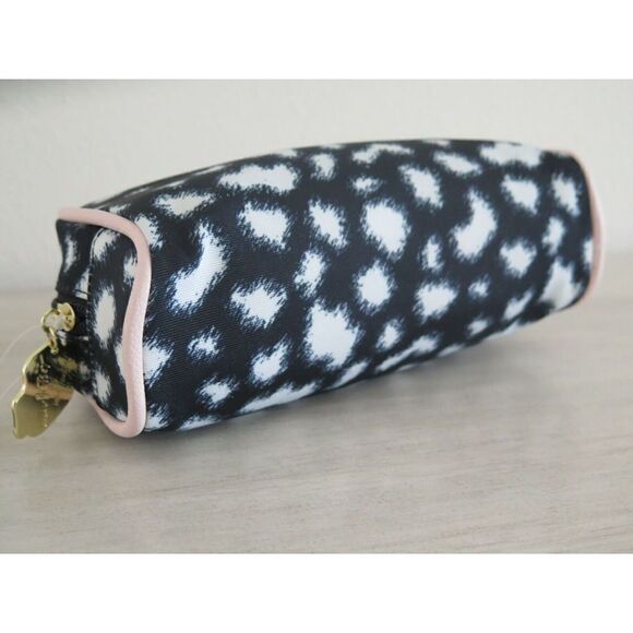 LUV BETSEY JOHNSON LBREESE Black White Leopard Cosmetic Make Up Case - Picture 3 of 9